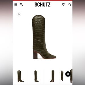 Schutz Maryana green boot size 9